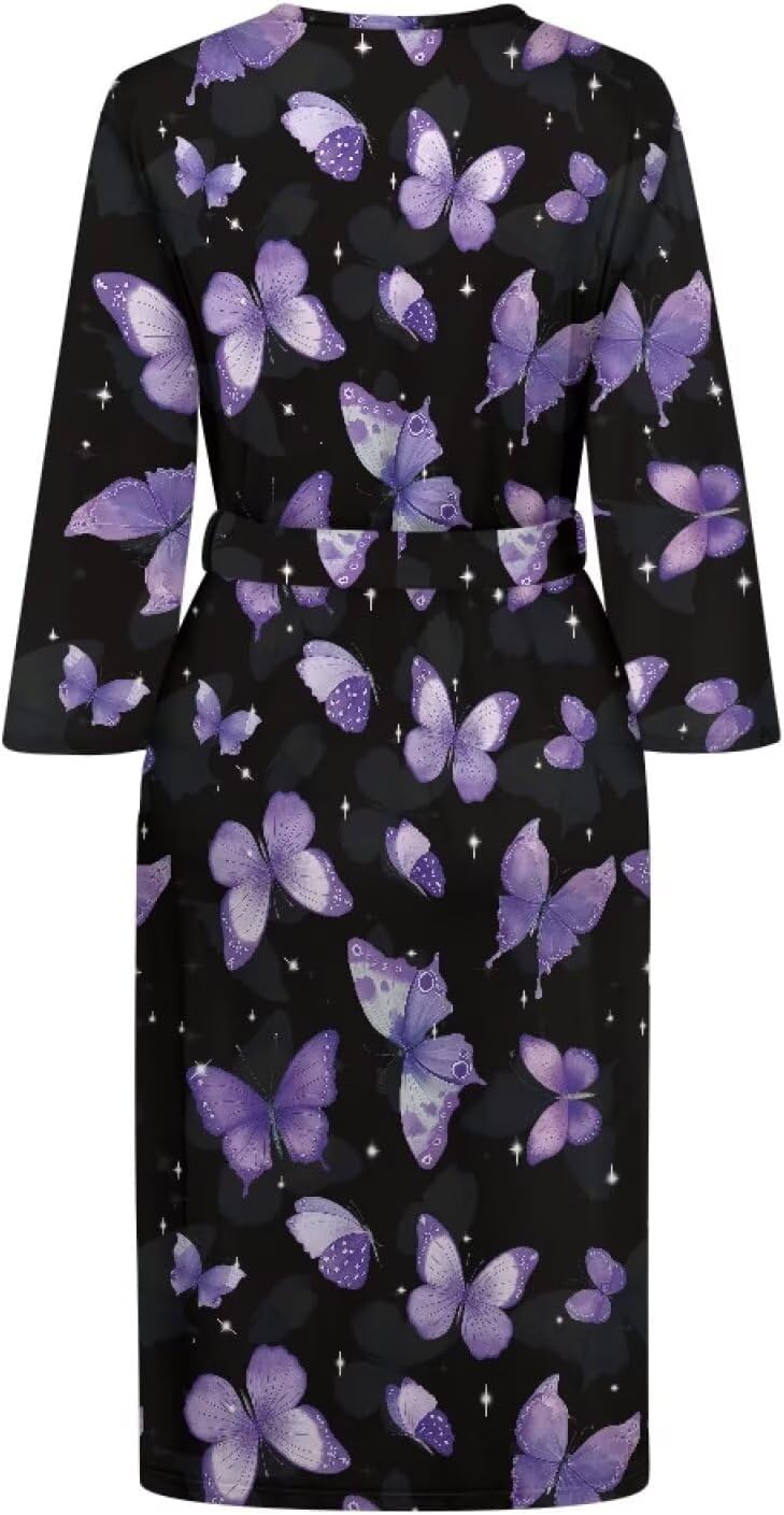 TODIYADDU Robes for Women Long Sleeve Bathrobes with Belt Lightweight Kimono Robes for Fall/Winter S-2XL - Image 6