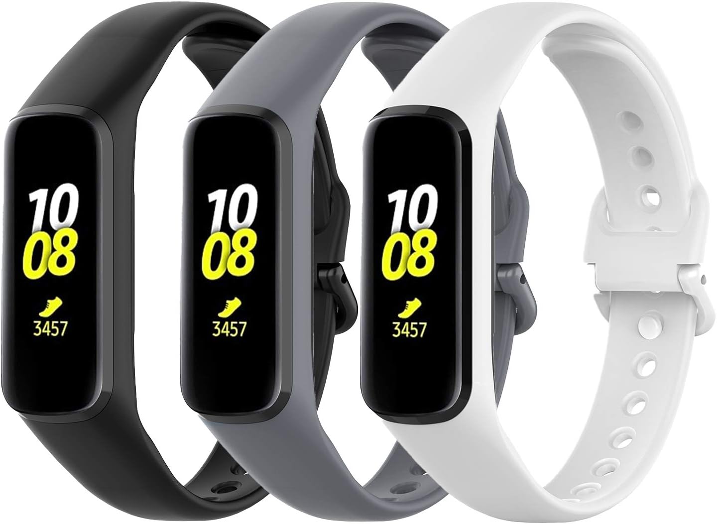 LeongLzt Galaxy Fit 2 Band Samsung Galaxy Fit 2 replacement Bands, Soft Silicone Galaxy Fit2 Straps for Samsung Galaxy Fit2 SM-R220 Smart Bands For Women & Men (3/6/8 - Pack)