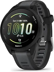 Garmin Forerunner 165 GPS Running Smartwatch - Black/Slate Grey (Renewed)