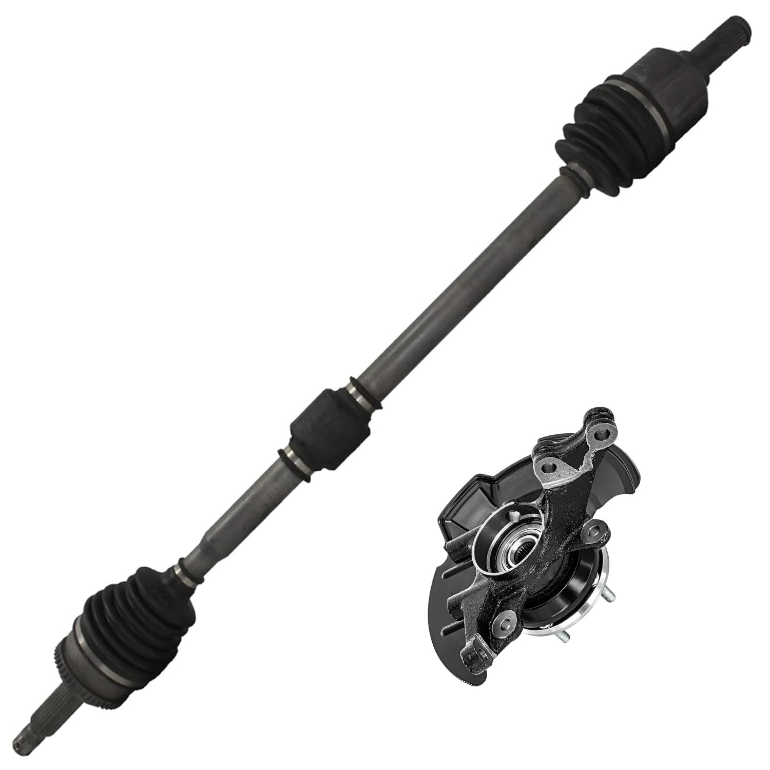 Detroit Axle - Front Right Steering Knuckle with Wheel Hub Bearing CV Axle
