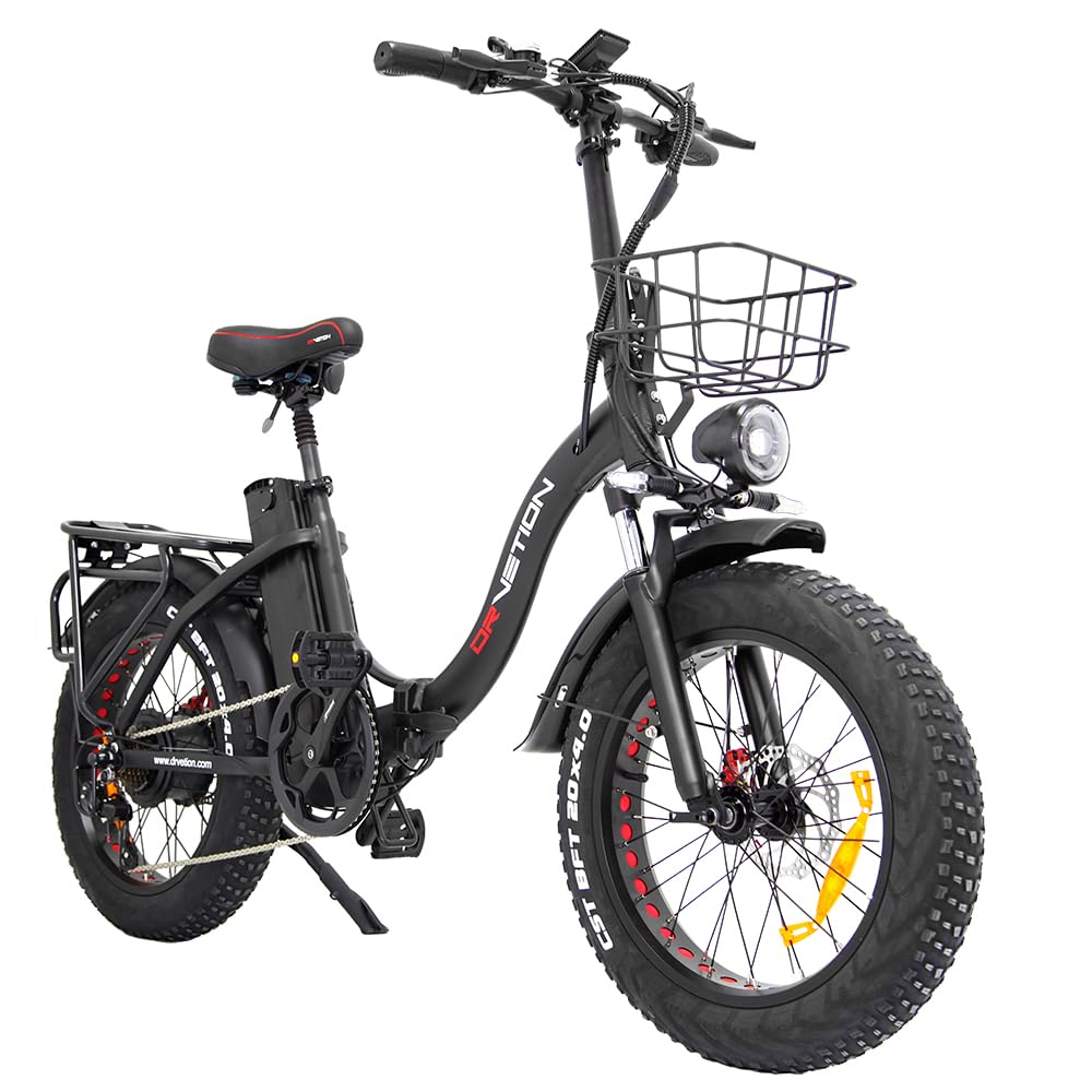 CT20 Pro Folding Electric Bike for Adults, 20" Fat Tire Ebike, 250W Motor, Removable 48V Samsung Battery, Oil Disc Brakes, Front Suspension, 25km/h Assisted Speed