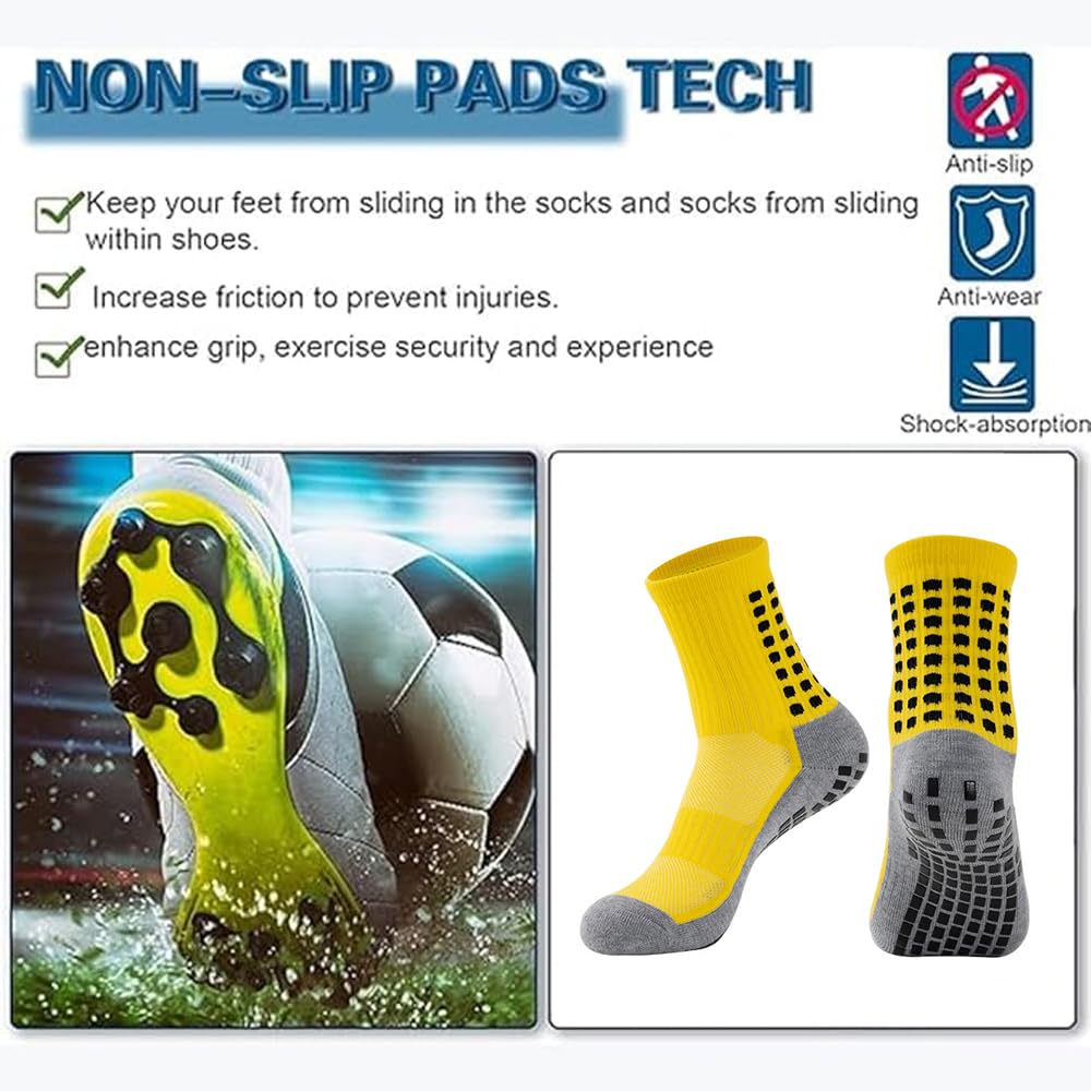 2/4 paia di calzini sportivi da uomo antiscivolo per calcio, calcio, basket, corsa, escursionismo, ciclismo, sport