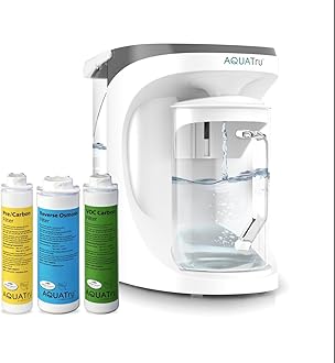 - AquaTru Carafe Alkaline Countertop Water Purifier | Certified 4-Stage RO System Removes 84 Contaminants Including Forever Chemicals, Lead & Fluoride | Adds Healthy Minerals | No Plumbing