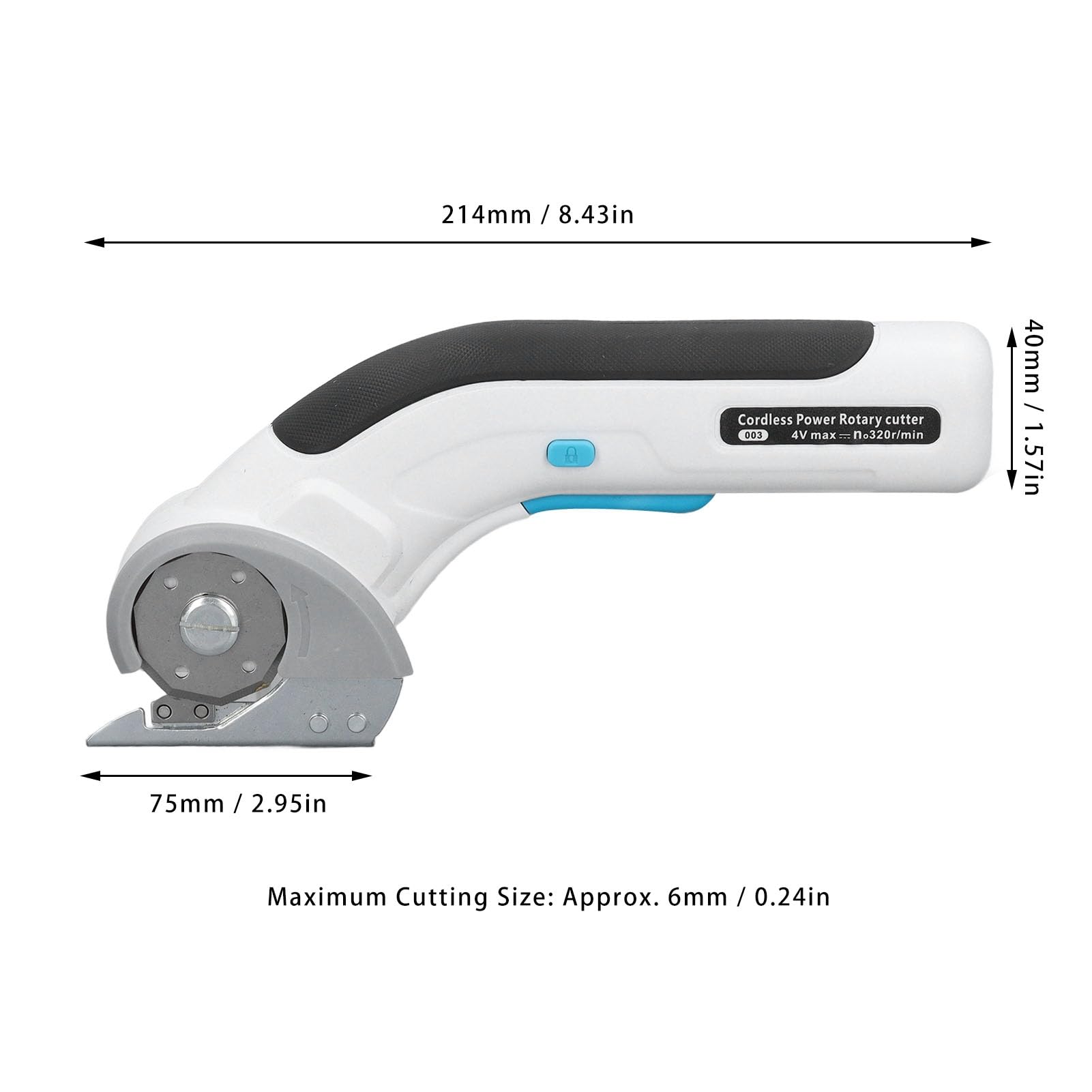 Forbici Elettriche Senza Fili Design Ergonomico con Interruttore di Blocco di Sicurezza per Tagli Lisci, per Utenti Mancini (320 giri/min)