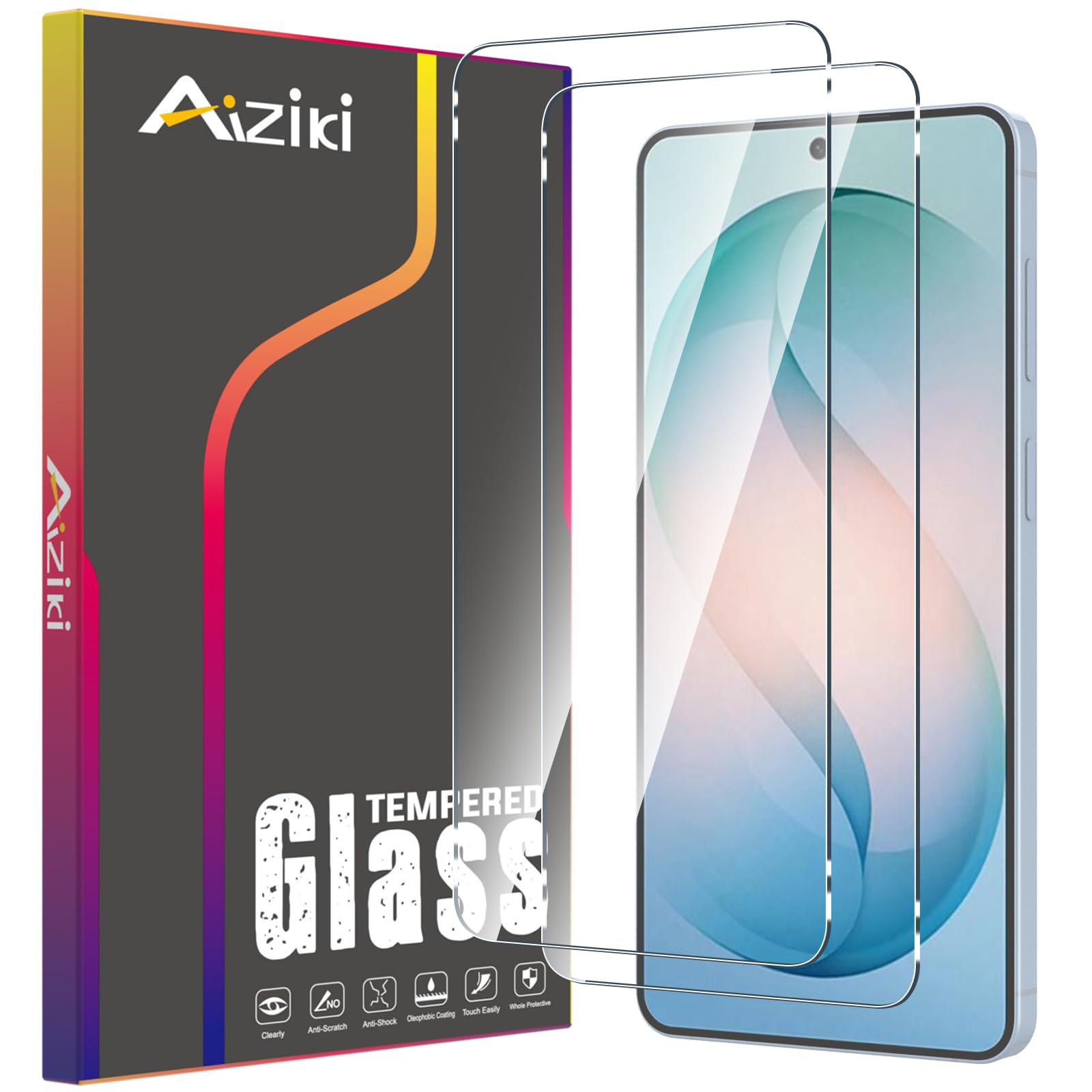 Aiziki (2 Pack) Designed for Samsung Galaxy S26 Plus Screen Protector, 9H Hardness Tempered Glass, Shatterproof, Scratch-Resistant, Bubble Free for Samsung S26 Plus Tempered Glass