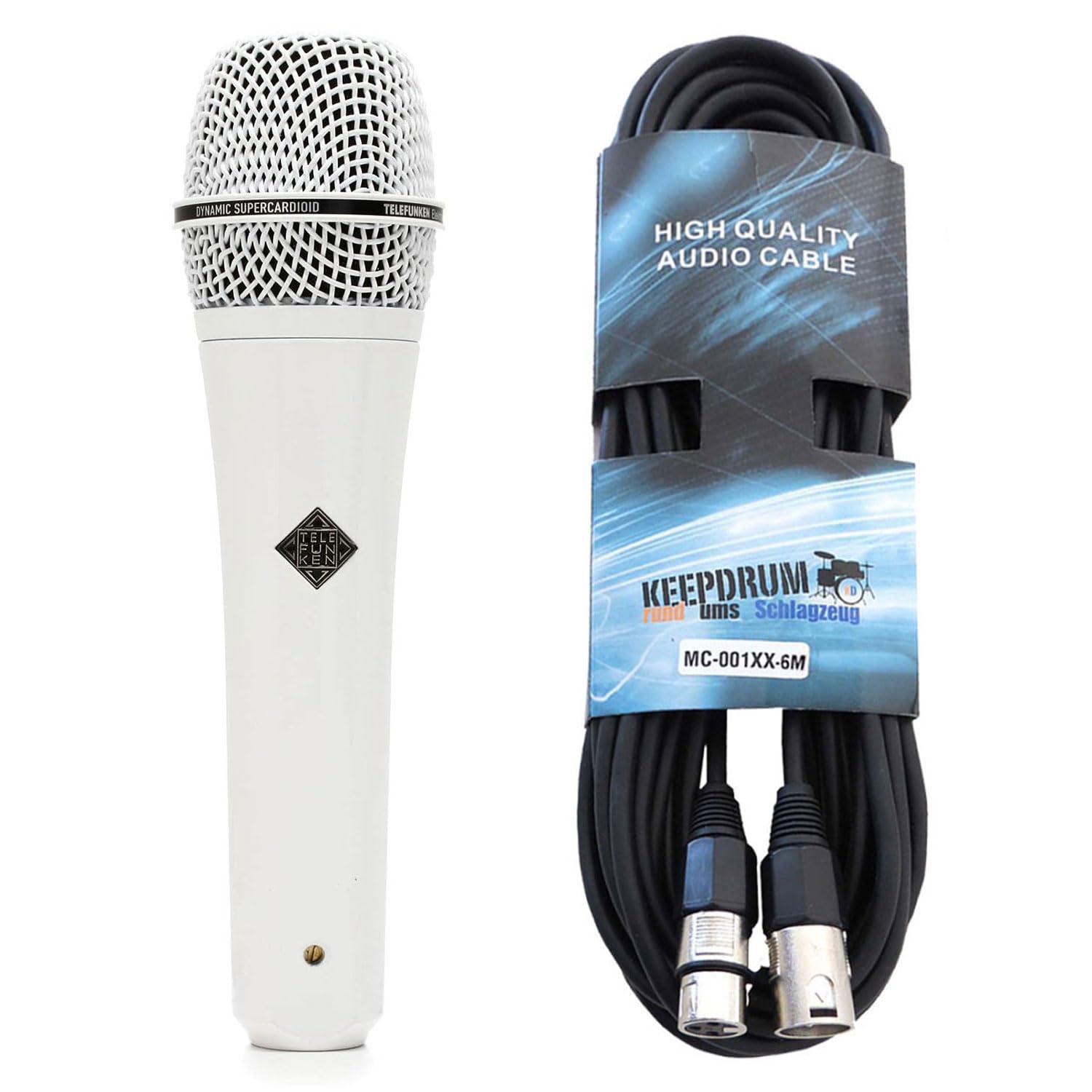 Telefunken M80 biały dynamiczny mikrofon + kabel keepdrum XLR
