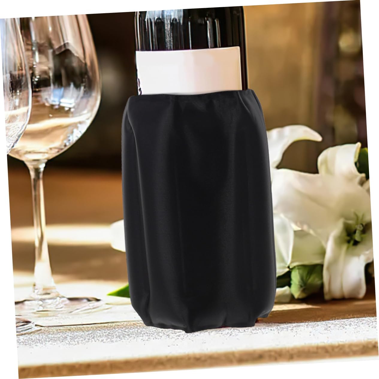 2pcs Wine Cooler Sleeve Reusable Insulated Ice Packs for Wine Bottles and Beer Efficient Temperature Control for Hot Summer Safe and Portable Gel Material Black