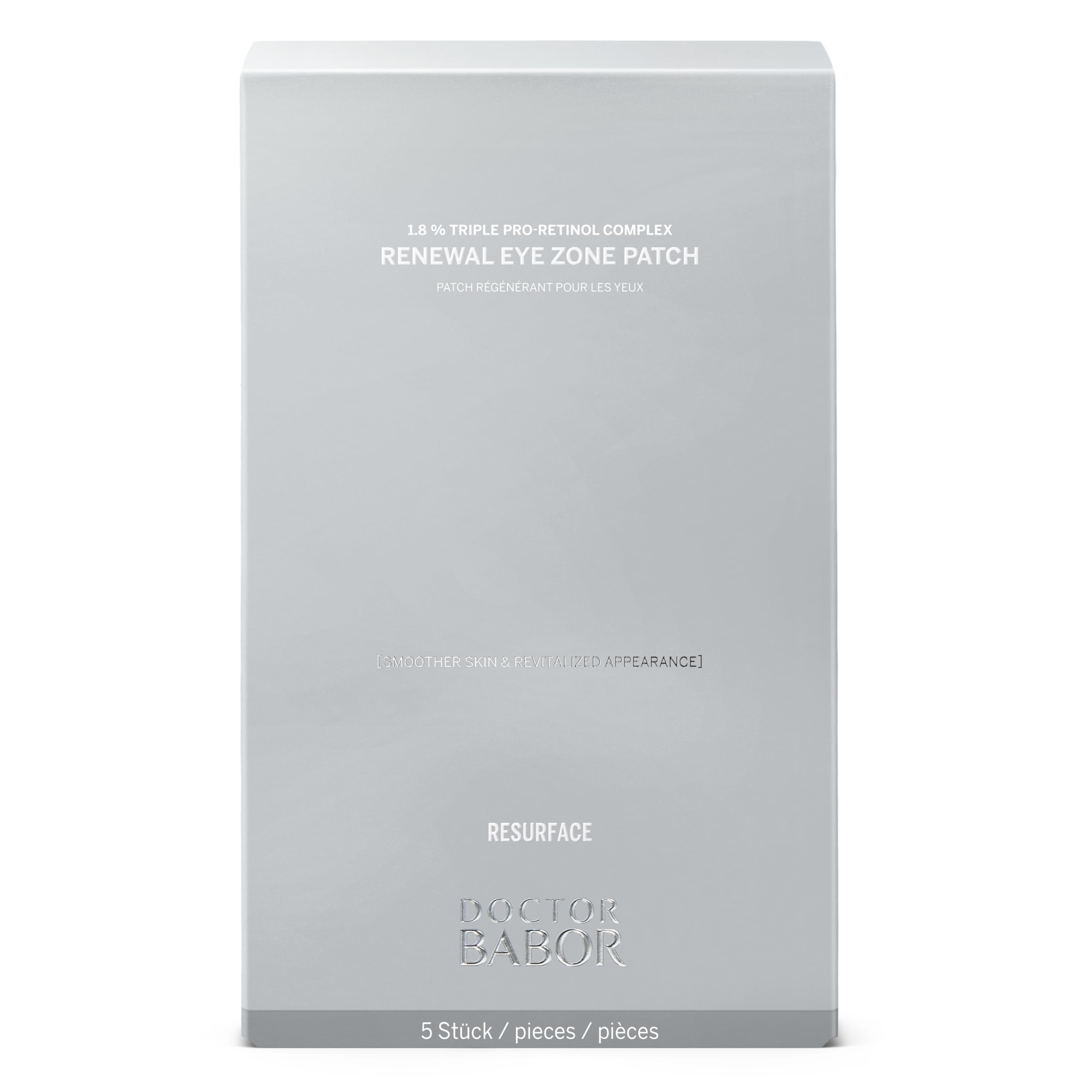 DOCTOR BABOR Renewal Eye Zone Patches | Luxuriöse Anti-Aging Augenpflege mit Triple Pro-Retinol | Glättet & stärkt die Augenpartie für sichtbar jüngere Haut | Vegan | 5 Augenpads