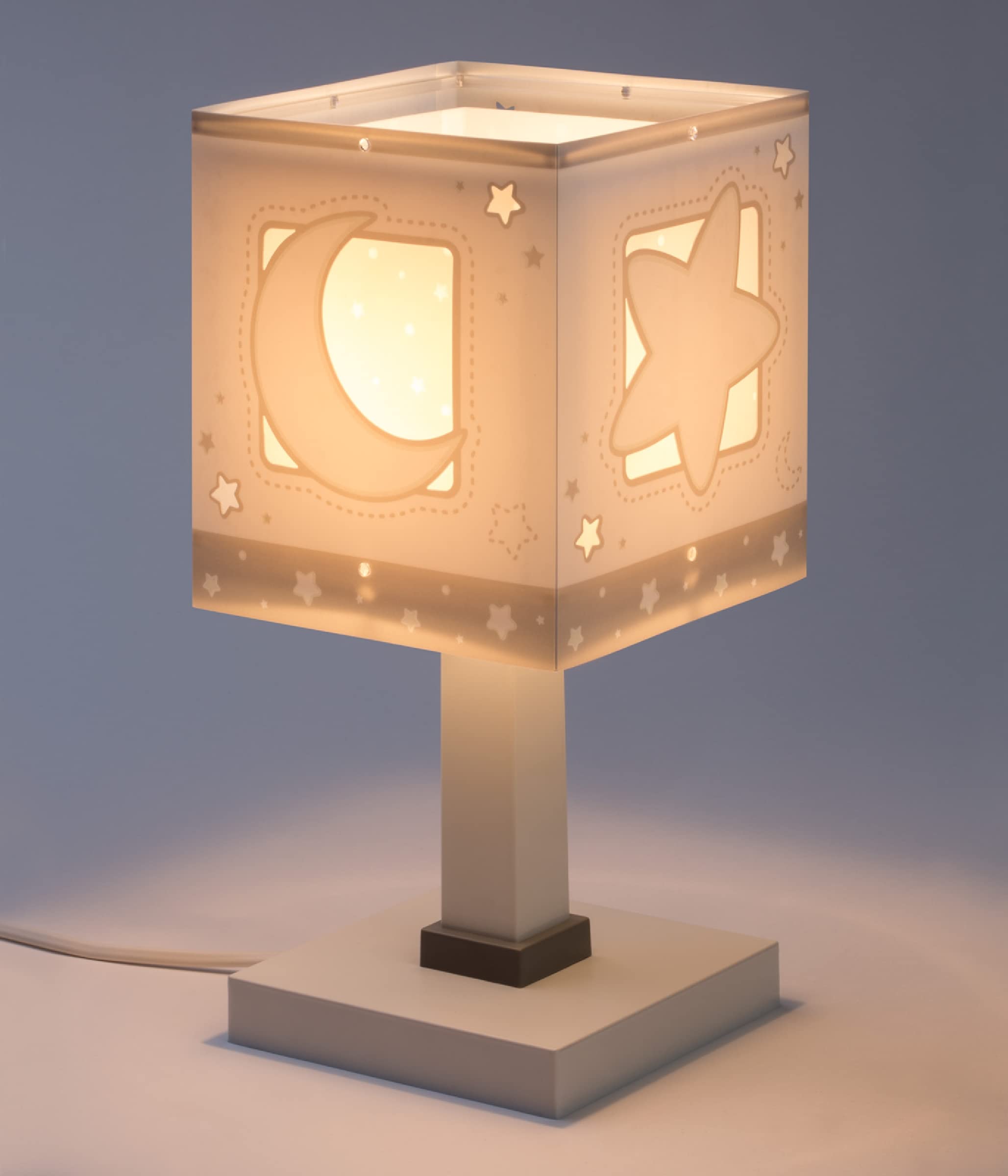 Dalber 63231T Tischlampe Blauer Mond Kinderzimmer Lampe Leuchte, Grau