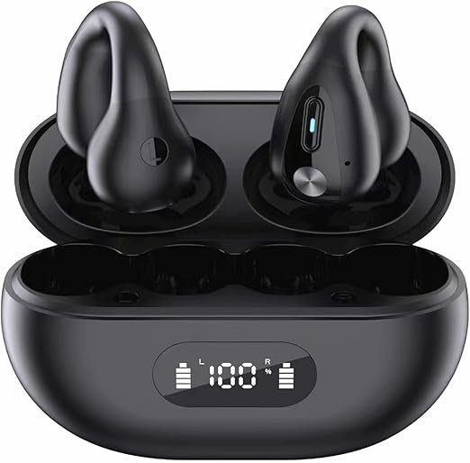 TFUFR Wireless Earbuds, Earclip Bone Conduction Headphones Bluetooth 5