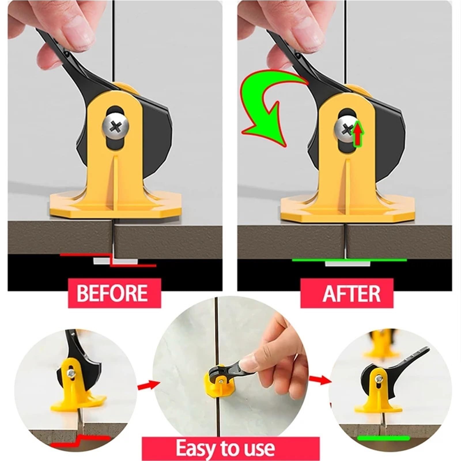 Reusable Tile Leveling System For Leveling Floor Tiles Hand Tile Leveling Device Construction Tools Parts Set(SET 4)