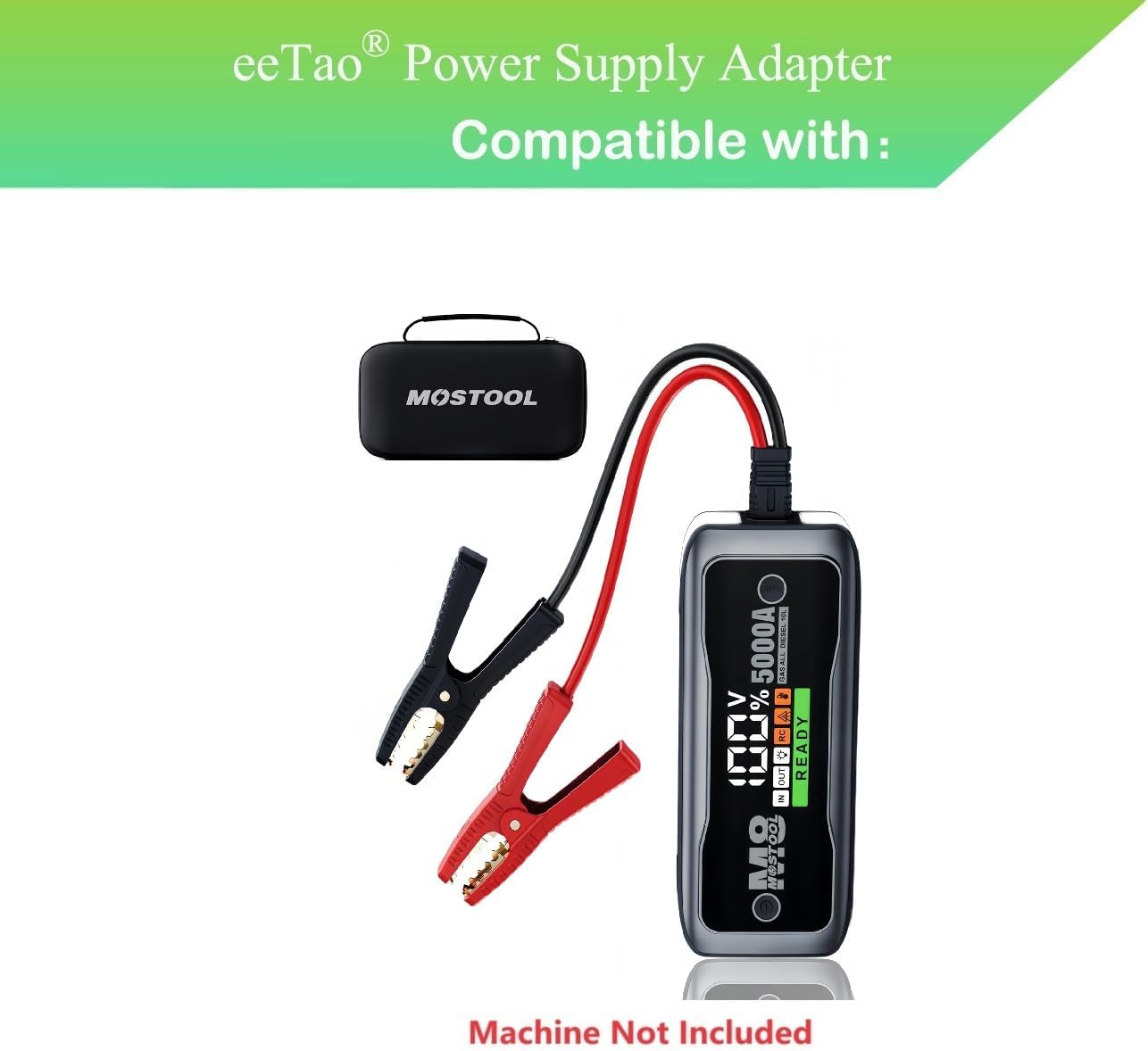 eeTao charger connected to MOSTOOL jump starter