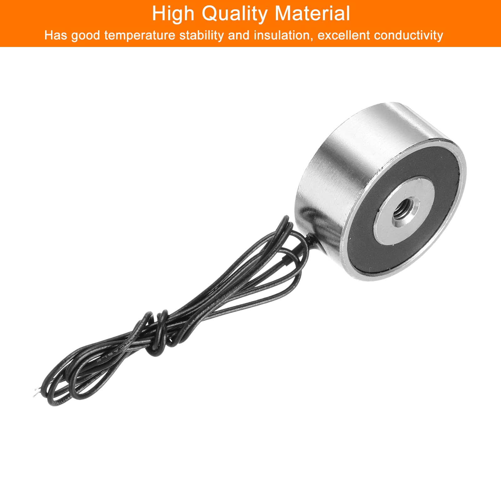 QUARKZMAN Runder Solenoid-Elektromagnet 24V DC – 50N (5kg) Hubkraft, M4-Gewinde, Wasser- Und ölbeständig, Für Automatisierung