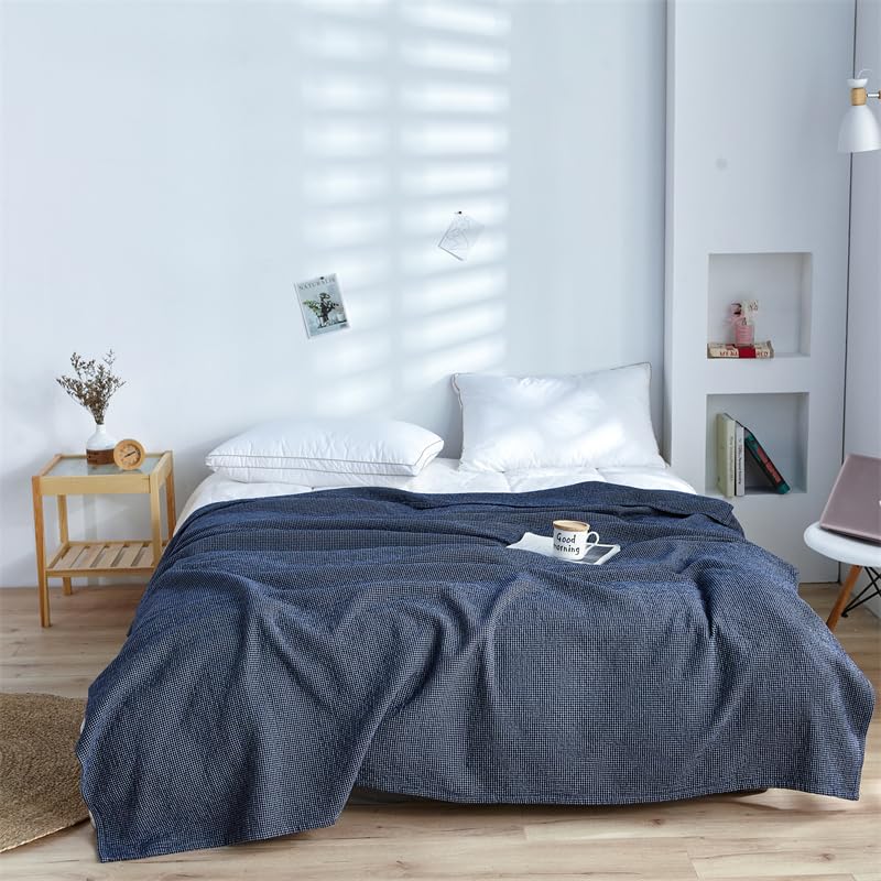 Couverture en gaze de coton pure au tissage noble petits carreaux