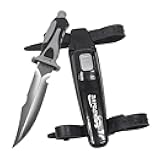 Saekodive Edge Series Dive Knife - Scuba Diving Knife with Knife Holster, Sheath and Leg Strap - Scuba Knife, Saltwater Knife, Spearfishing Knife (Stainless Steel, Large)
