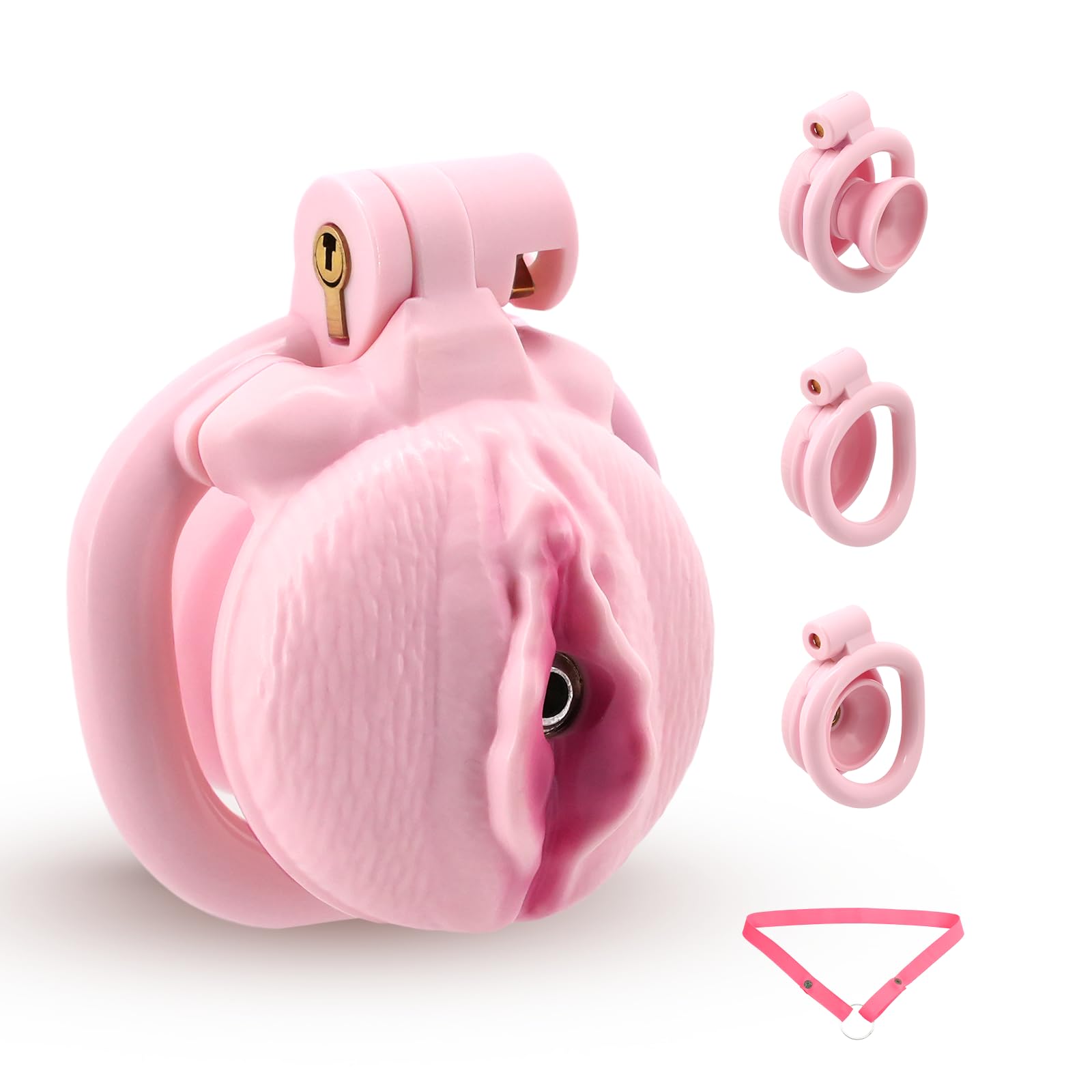 Inverted Chastity Cage, Pale Pink Chastity Devices Cock Cage Adult Sex Toy