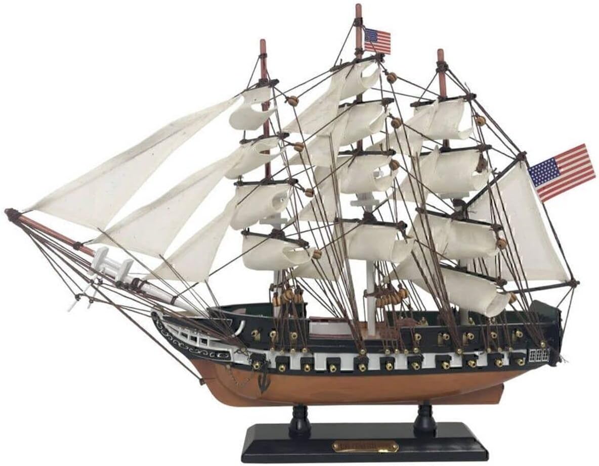 Hampton Nautical Wooden USS Constitution Limited Tall Ship Model 15" - Model Wooden Boat - Model