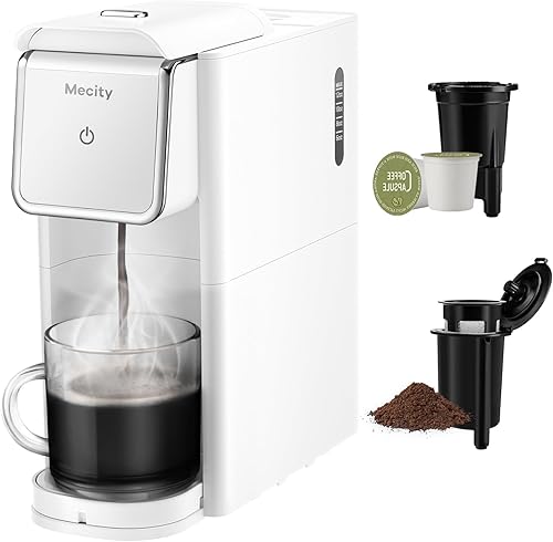 Vista 10 de Mecity Mini cafetera, una sola porción, cafetera de una taza para café molido K Cup, té, cafetera de 6 a 12 onzas para uso doméstico, RV