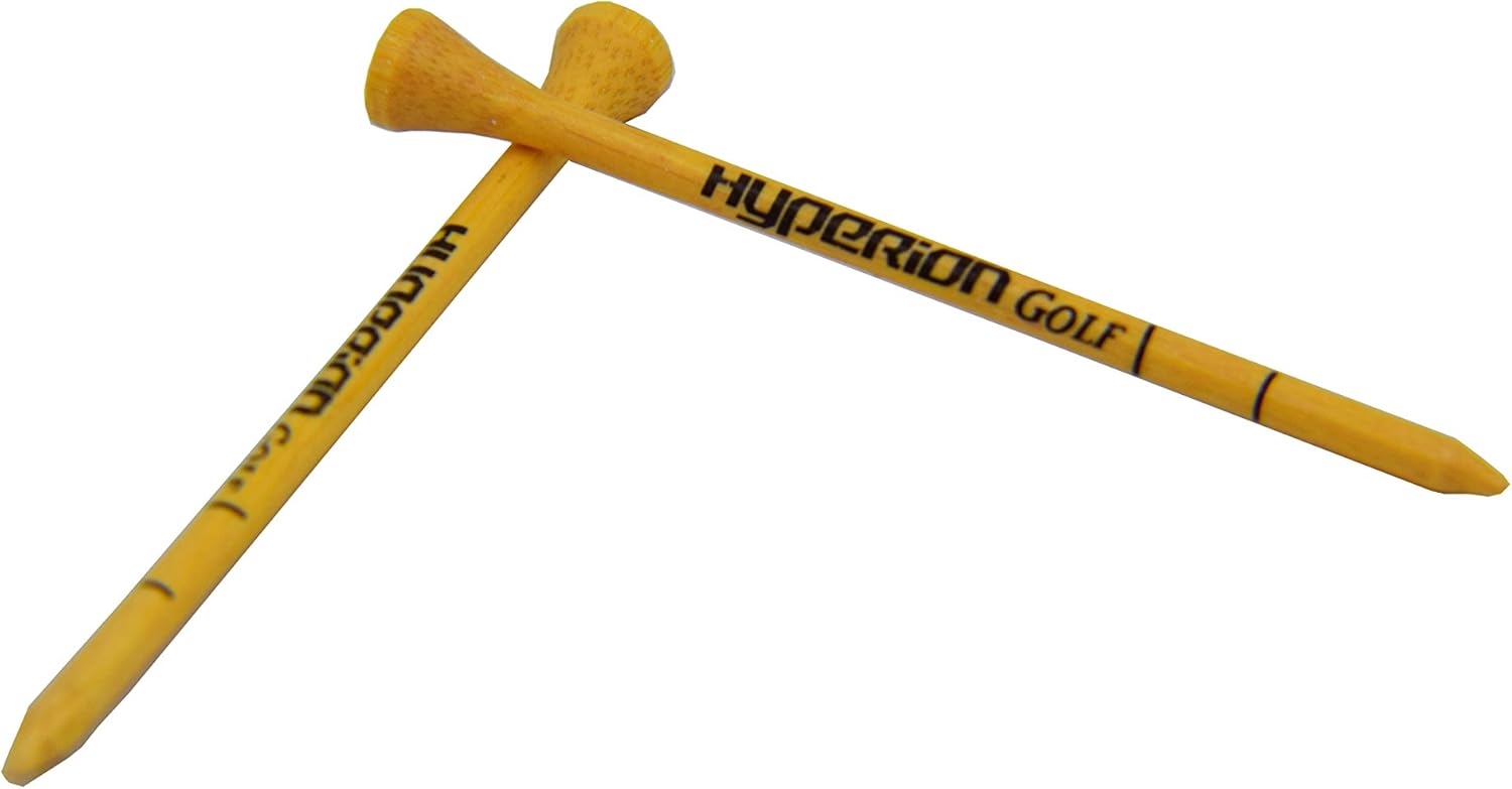 review Hyperion Golf Bamboo Tees Bulk|4 Inch Tall Pro Length Golfing Tee|Better Launch Angle to Fly Ball More Yards|More Eco Friendly than Wood and Plastic|Marker Lines at 2 3/4 and 3 1/8 for Consistant Shot