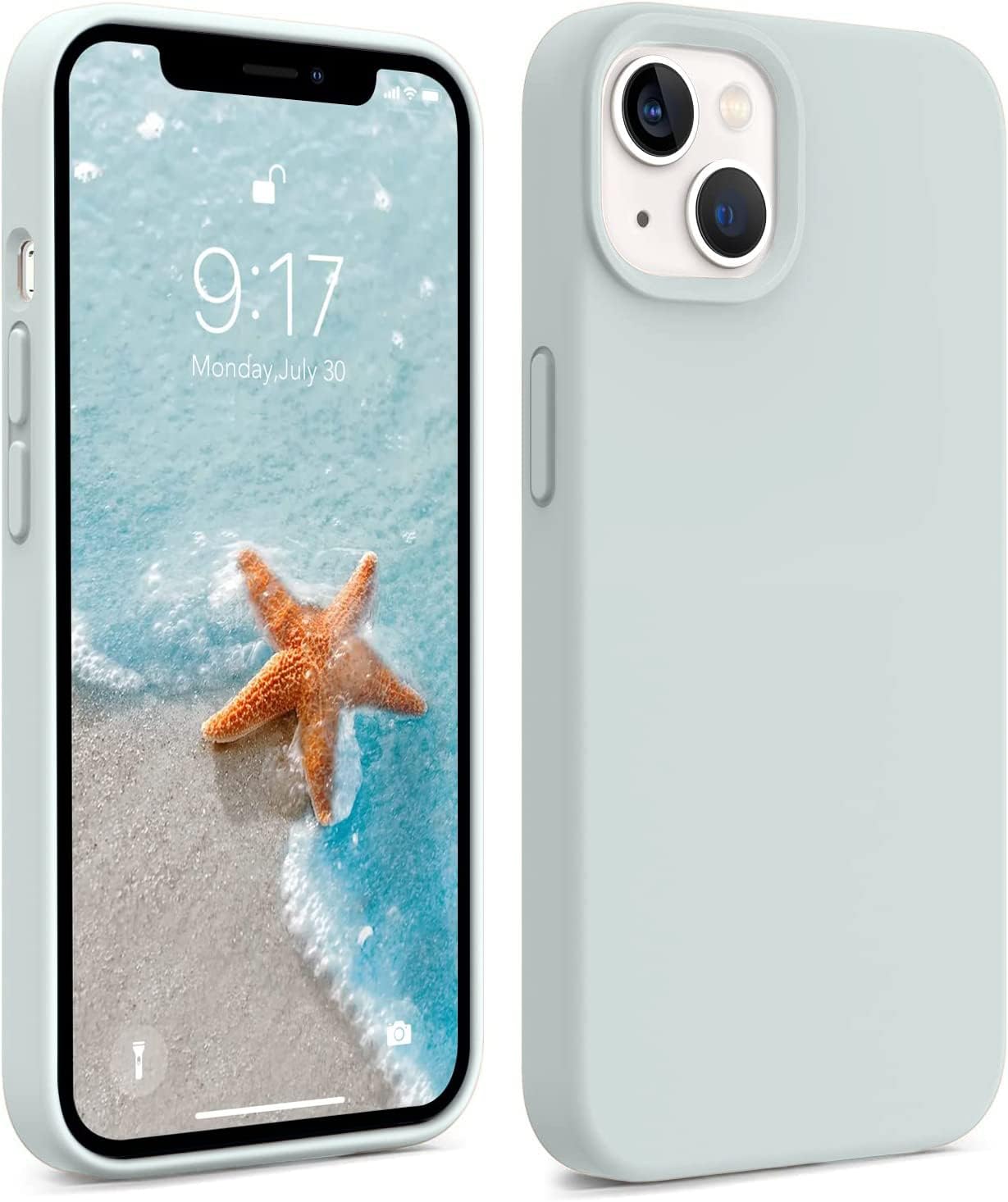 DIZORO® Compatible with iPhone 13 Case, Liquid Silicone Case, Full Body Protective Cover, Shockproof, Slim Phone Case, Anti-Scratch Soft Microfiber Lining, 6.1 inch - SAE Grey-image-46