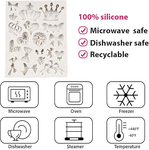 Miniatura 3 de QDMOLDS Molde de silicona para corona, molde de fondant, para decoración de pasteles, chocolate, caramelo, cupcake, decoración de azúcar, pasta de