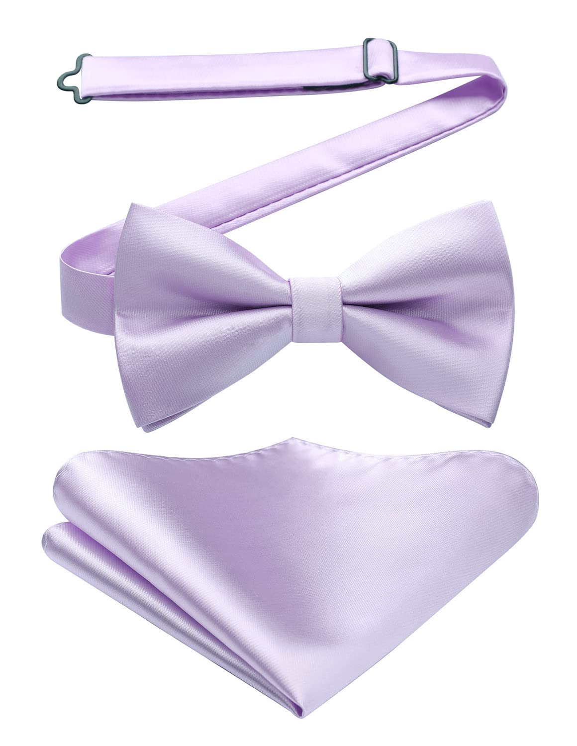HISDERN Pajarita para hombre corbatín pañuelo Corbatas de lazo preatadas ajustable disponible para fiesta de bodas