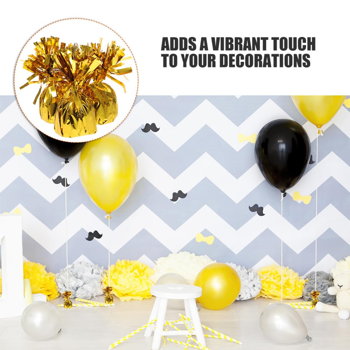 TOYANDONA Soportes Metálicos para Globos de Aluminio Dorados 8 Piezas Pesas Sólidas para Globos Inflados con Gas Ligero Accesorios para Decoración de Fiestas Bodas y Cumpleaños