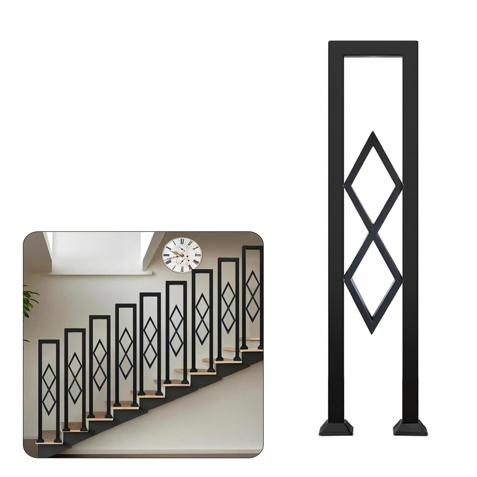 Ringhiera Corrimano Per Scale - Passamano Per Scale Metallo Interne, Corrimano In Metallo Antiscivolo Di Sicurezza, Kit Di Supporto Per Soppalchi In Corridoio(95cm)
