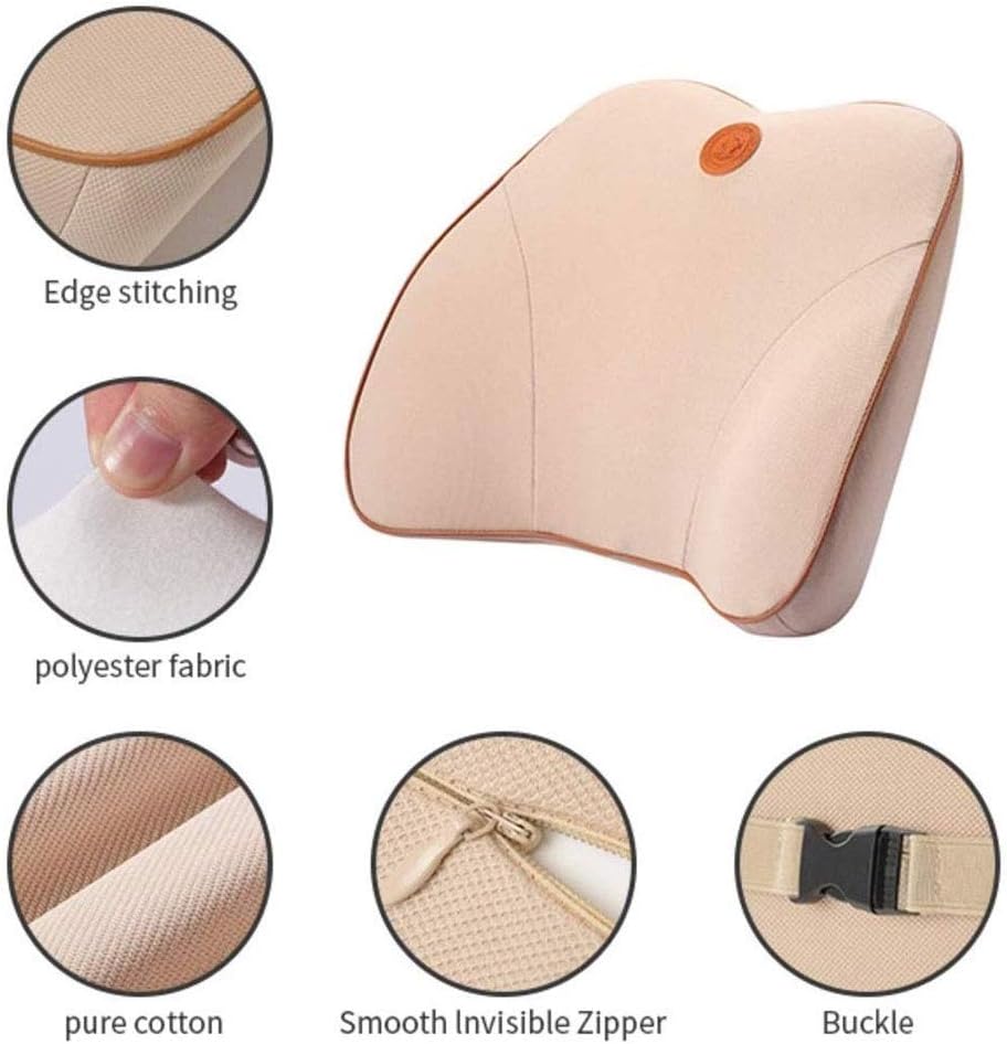 HBJWOV Car Lumbar Pillow - Car Headrest, Neck Pillow, Waist Pillow Computer Seat Pillow