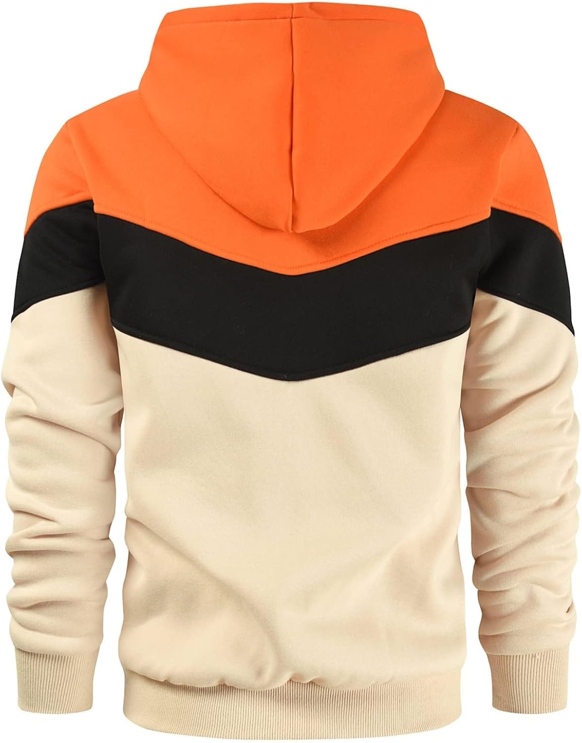 Gesean Men's Novelty Color Block Pullover Fleece Hoodie Long Sleeve Casual Sweatshirt with Pocket - Image 4