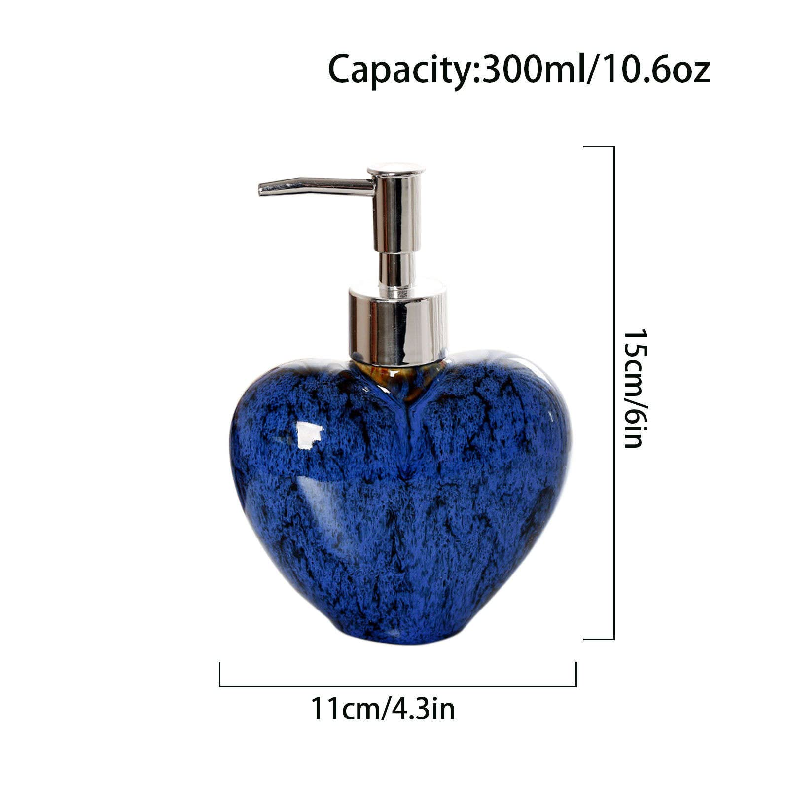 Dozownik balsamu do łazienki, blatu łazienkowego, ceramiczny dozownik szamponu prysznica(Blue)