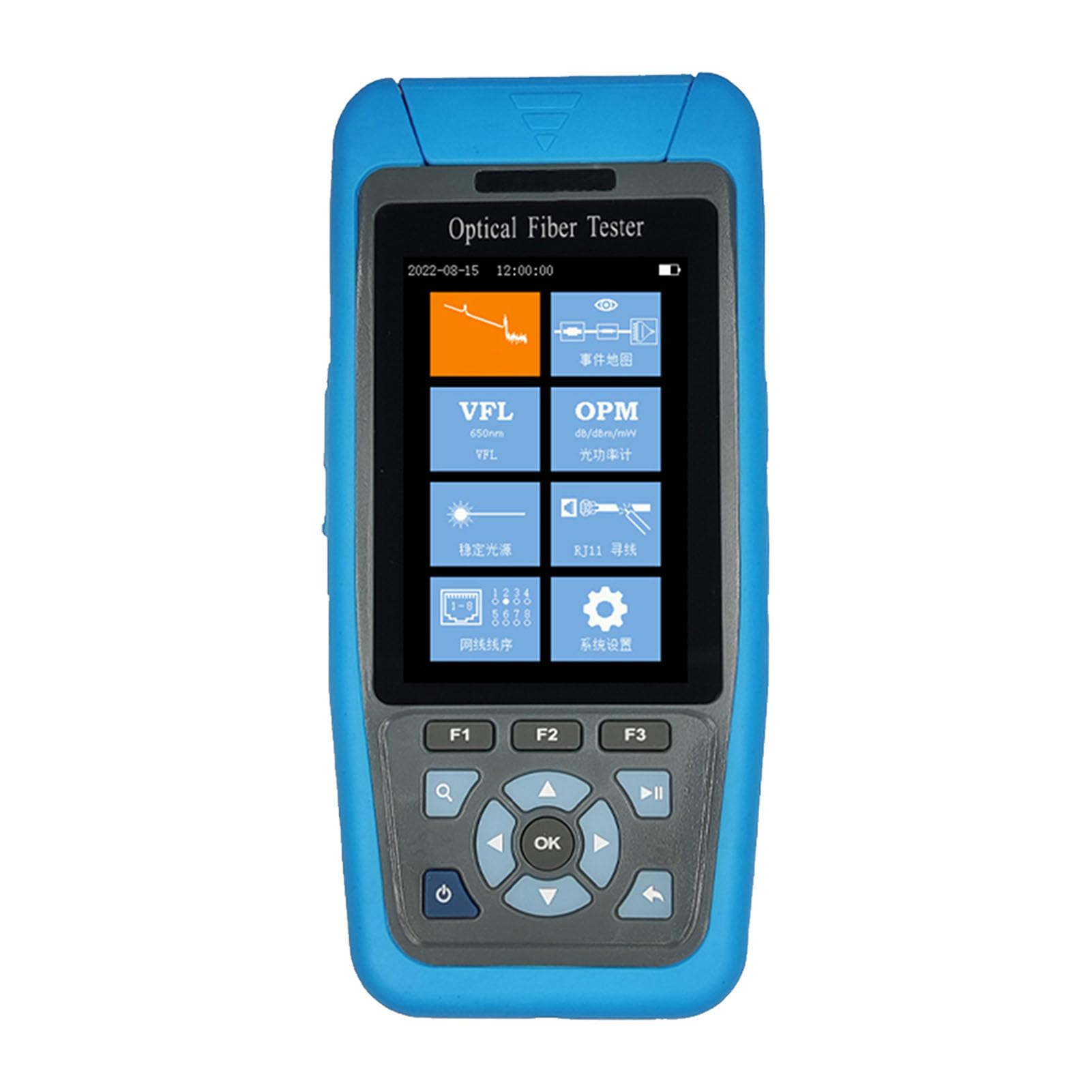 Mini OTDR Réflectomètre Fibre Optique 1550nm - Écran Tactile 3.5" - Testeur VFL/OPM - Portable - 8