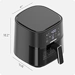 Chefman Air Fryer – 4QT Compact Fryer for Quick and Easy Meals, Hi-Fry Technology for Extra Crispiness, Easy View Window, Touch Controls with 4 Presets, Non-Stick and Dishwasher Safe Basket - Black
