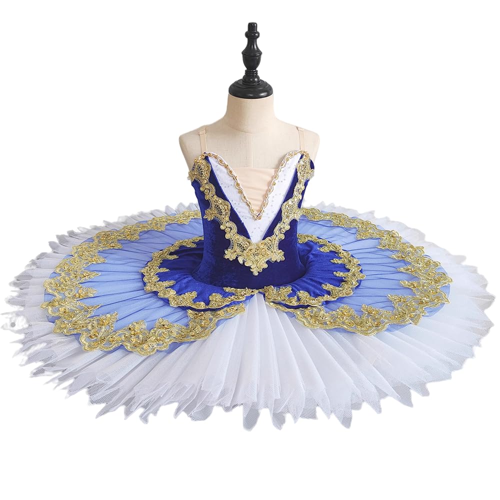 purpleq Ballettkleid Mädchen Tanzkostüm Kinder professionelles Ballett Tutu für Kinder Mädchen Schwanensee Ballett Tanzkleidung Gymnastik Trikot Ballerina Kleid
