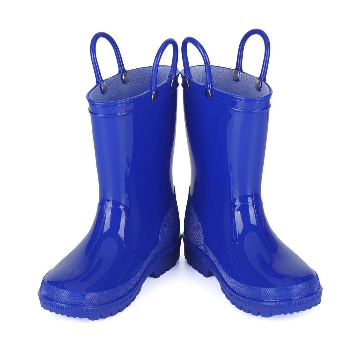 Hugrain Adorables botas de agua iluminadas para niños con asas fáciles de poner