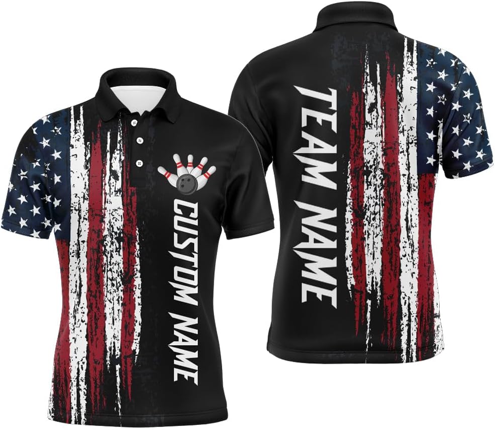 Custom Bowling Shirts for Men & Women, Men's Bowling Polo Shirts, Personalized Bowling Jersey, Bowling Team Uniform Outfits