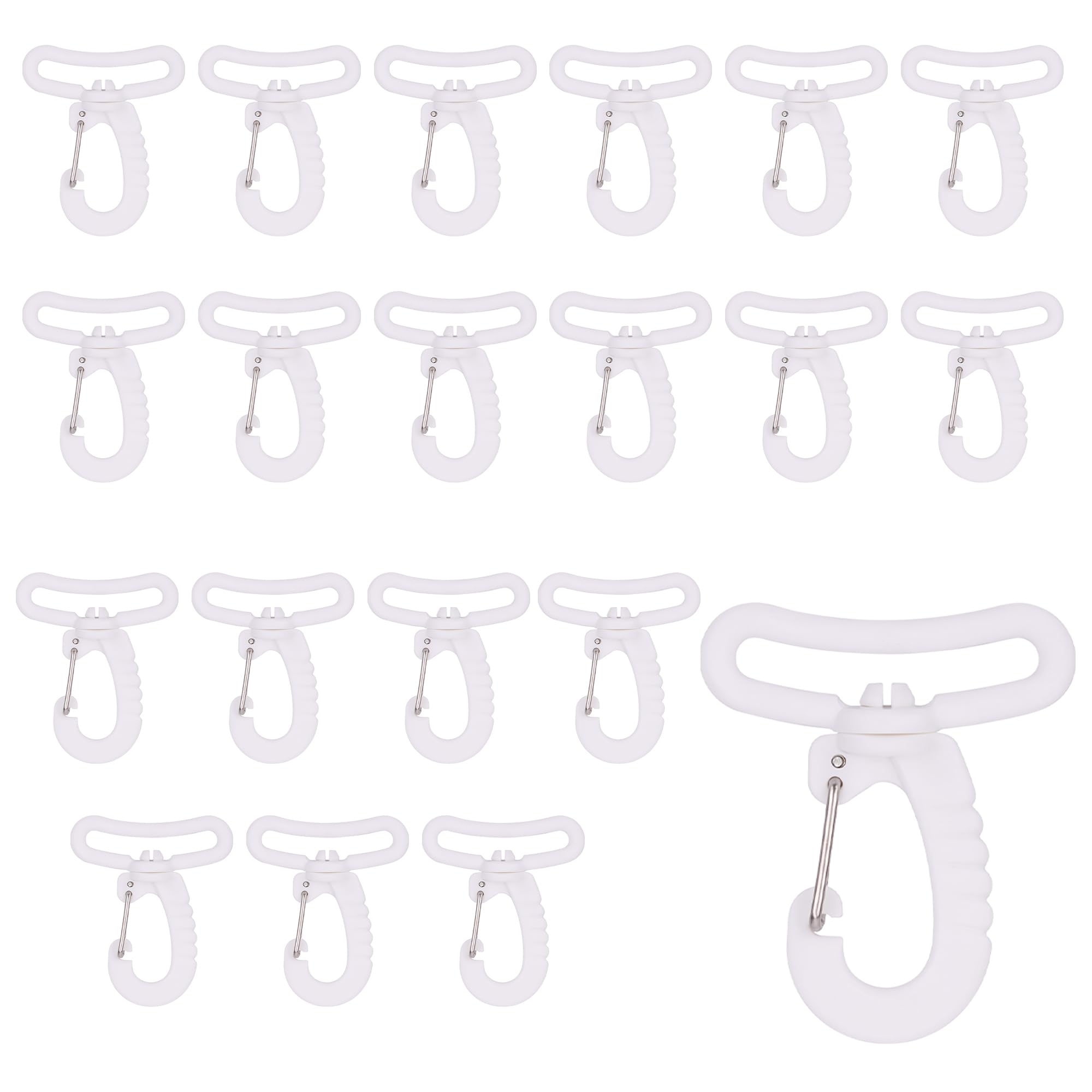 Trimming Shop Plastic Swivel Snap Hooks, 20pcs, 50mm, White โ image 1