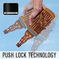 Vista 5 de SANDJEST Vaso de caza estilo madera con bandera americana 4 en 1, vaso termo de 12oz, enfriador de latas, funda protectora, vaso delgado de acero