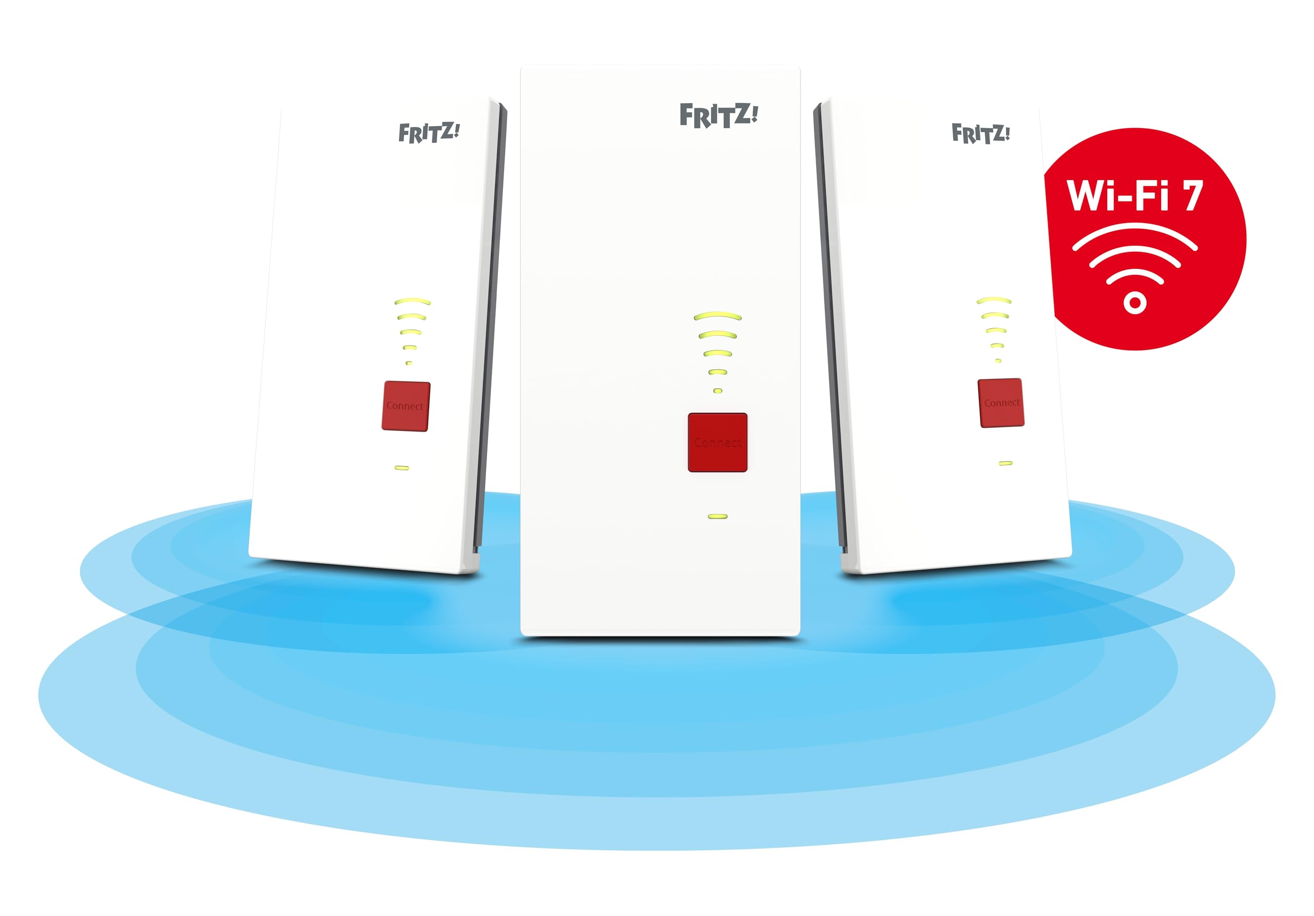 FRITZ!Mesh Set 2700 da 3 | Per 5-7 stanze | Wi-Fi 7 fino a 6,5 Gbit/s | Wi-Fi dual-band (2,4+5 GHz), top speed per streaming e gaming, ideale per router e modem per fibra (ONT), Made in Europe