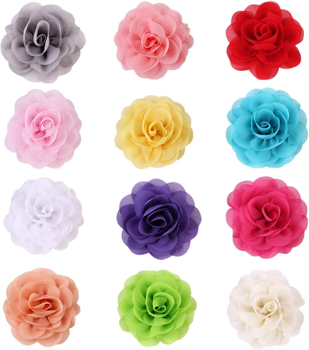 12PCS Cat Dog Collar Flowers Pet Bow Tie Charm Collars for Puppy Kitten Collar Grooming Accessories