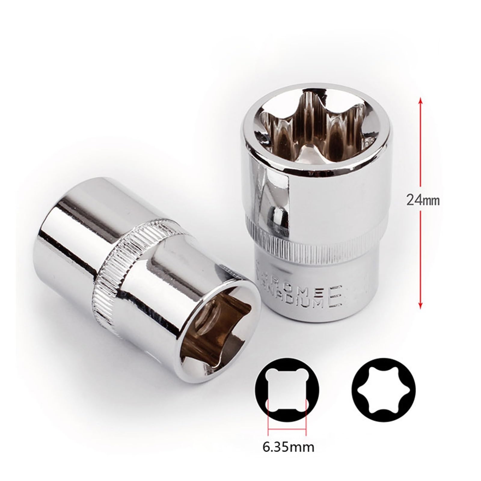 1/4 "napęd Torx gwiazda gniazdo Torx klucz grzechotkowy głowica nasadowa narzędzie do napraw samochodowych E4 E5 E6 E7 E8 E10 adapter żeński (Color : 14PCS)