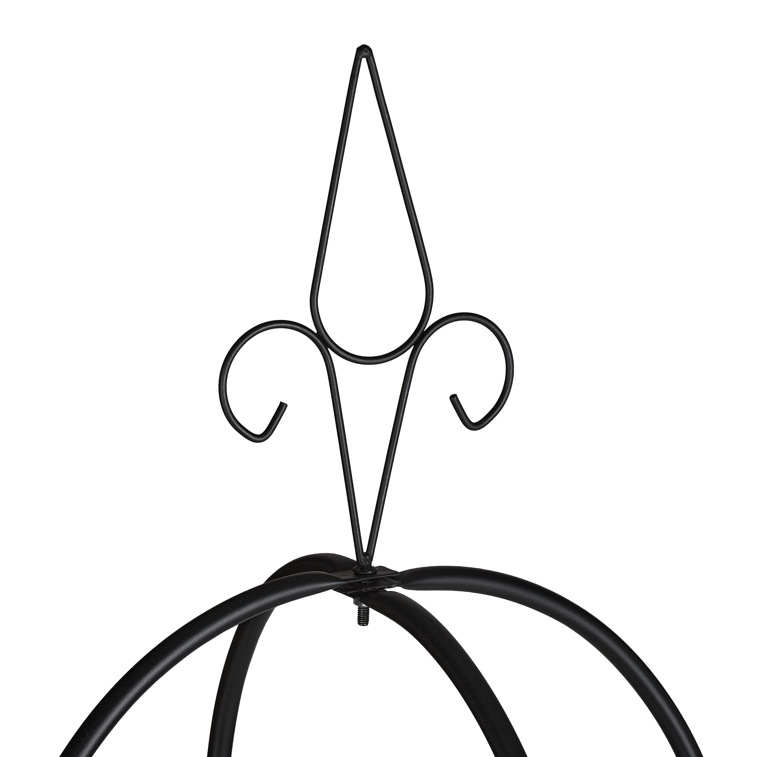 Relaxdays Supporti ad Obelisco per Rampicanti, Set da 2, Alti 200 cm, Graticolati per Piante, Rose Edere, Metallo, Nero, Acciaio