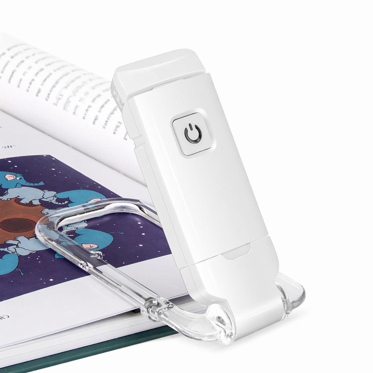 MoonlitDreams Book Lamp for Students, USB Rechargeable LED Study Light, 3 Light Modes, Clip-On, Portable & Eye-Friendly (White)