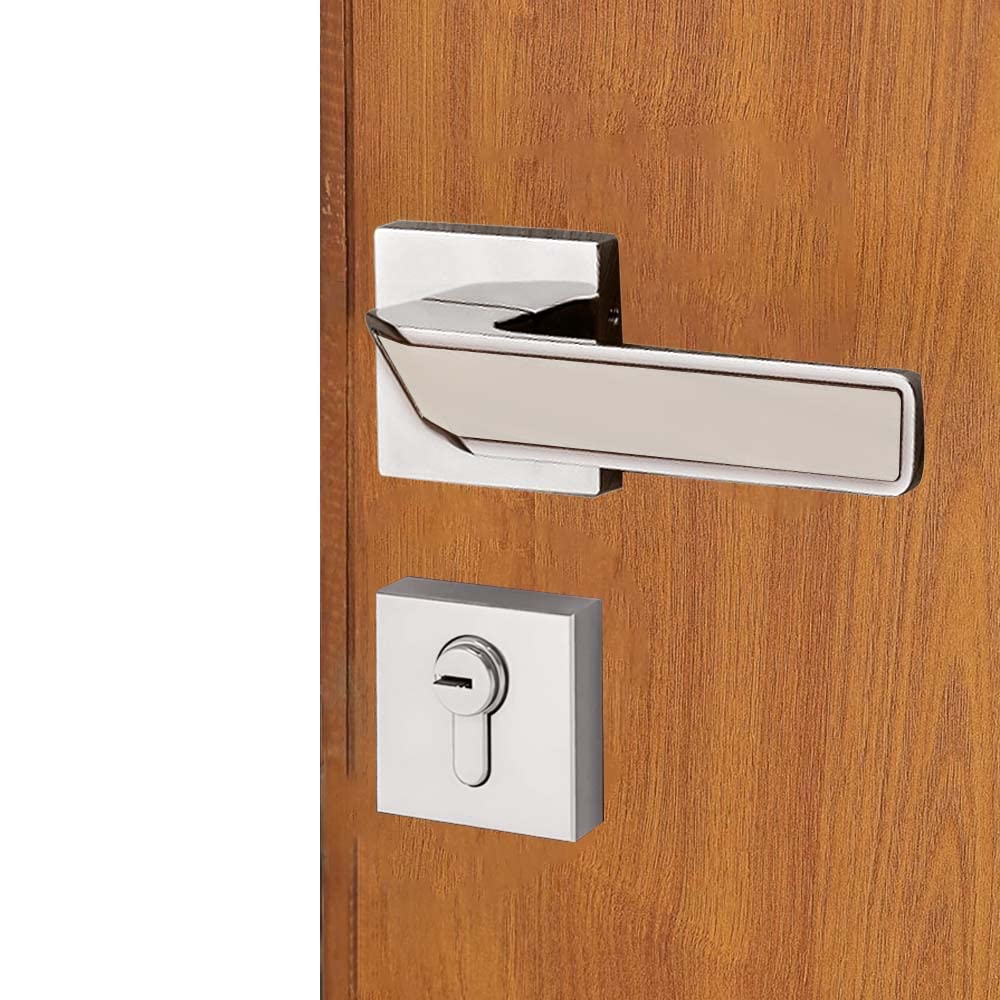 Volo Luxury Series Mortise Door Lock | Bedroom Door Lock with Brass Cylinder and 10" Lock Body for Home/Hotels/Office with 3 Brass Computerised Keys (Mortise Handle Set On Rose, Silver Satin) (B0BGDSJBZM) Amazon Price History, Amazon Price Tracker