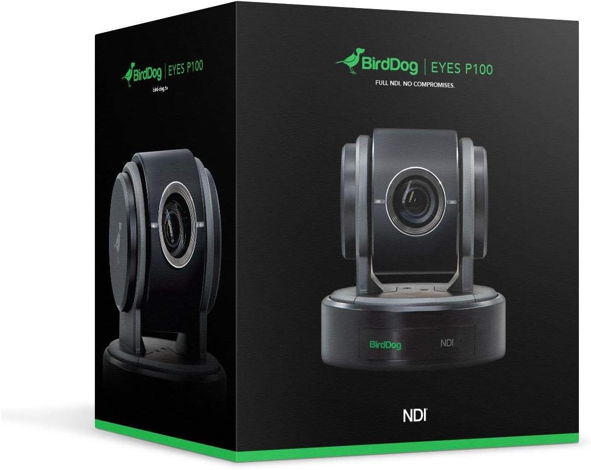 BirdDog P100 1080p60 Full NDI PTZ Camera, Black OPEN BOX