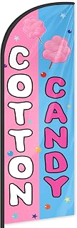 Cotton Candy Feather Flag for Business Advertising 6 FT Swooper Flag for Storefronts Retailers Shops Food Trucks Events and Fairs (Flagpole Not Included)