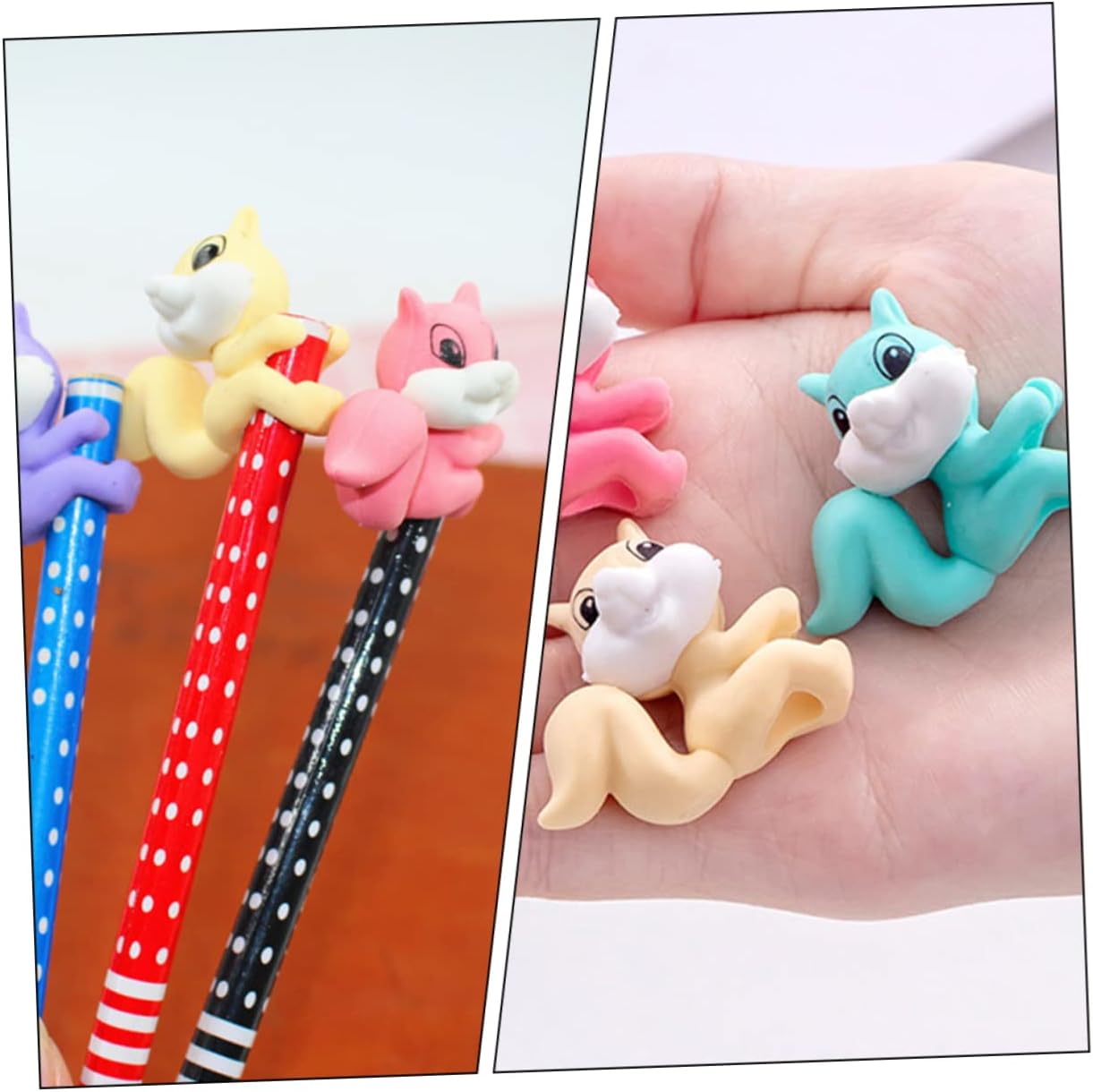 36 Pcs Cartoon Squirrel Erasers Cute Small Animal Erasers for Kids School Art Supplies Mini Pencil Erasers for Drawing and Painting