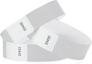 200 WristCo Metallic Silver Tyvek Wristbands for Events - Comfortable Tear Resistant Paper Bracelets ID Wrist Bands for Concerts Festivals Admission Party Identification