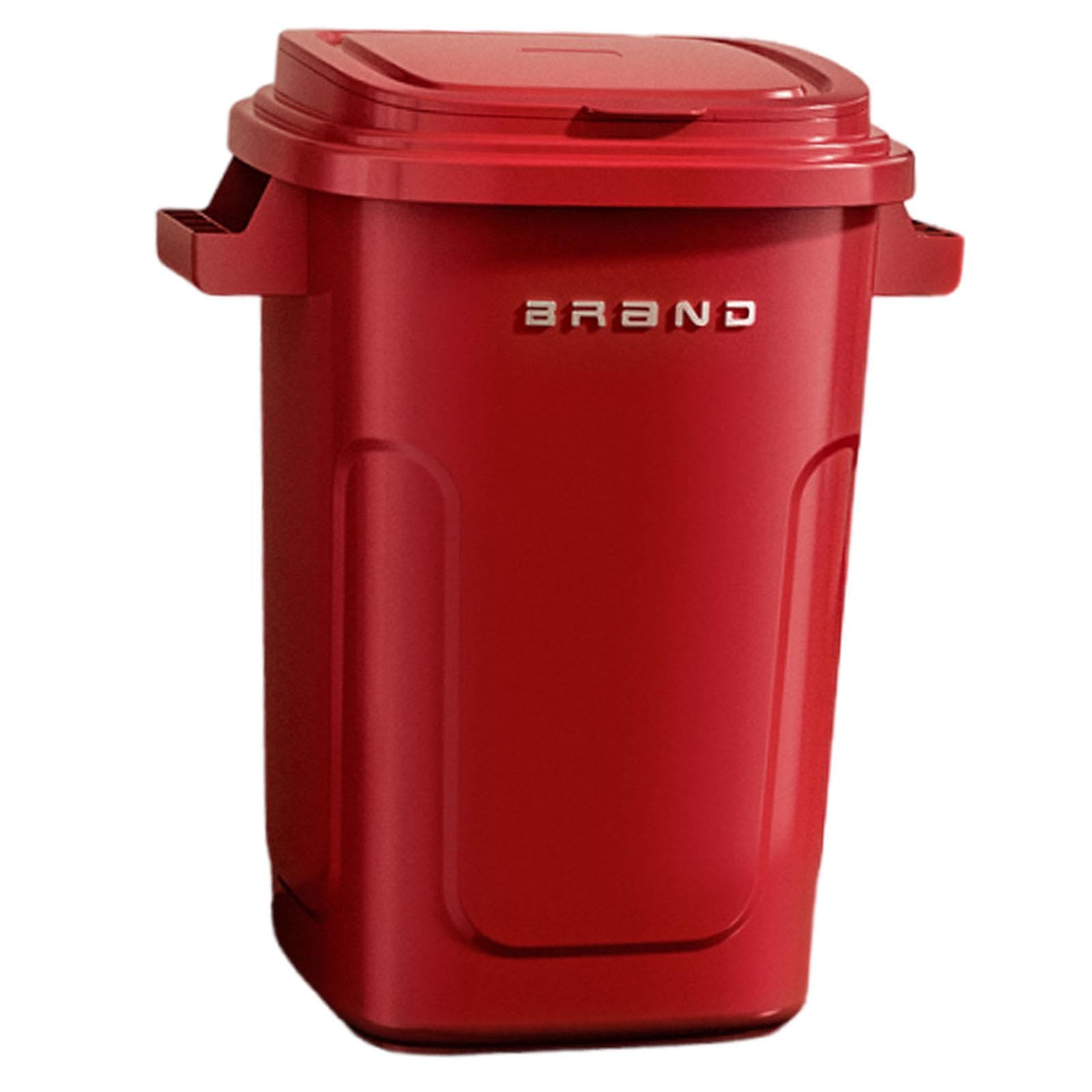 28 L Trash Bin with Lid Sturdy Household Garbage Can for Home Office Kitchen Red-image-13