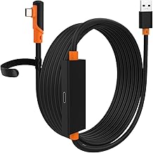 16FT Link Cable for Oculus Quest 2/Pro with Separate Charging Port, Fast Charging and High Speed 5Gbps Data Transfer, USB 3.2 Gen1 Type A to C Cable for VR Headset Accessories and Gaming PC